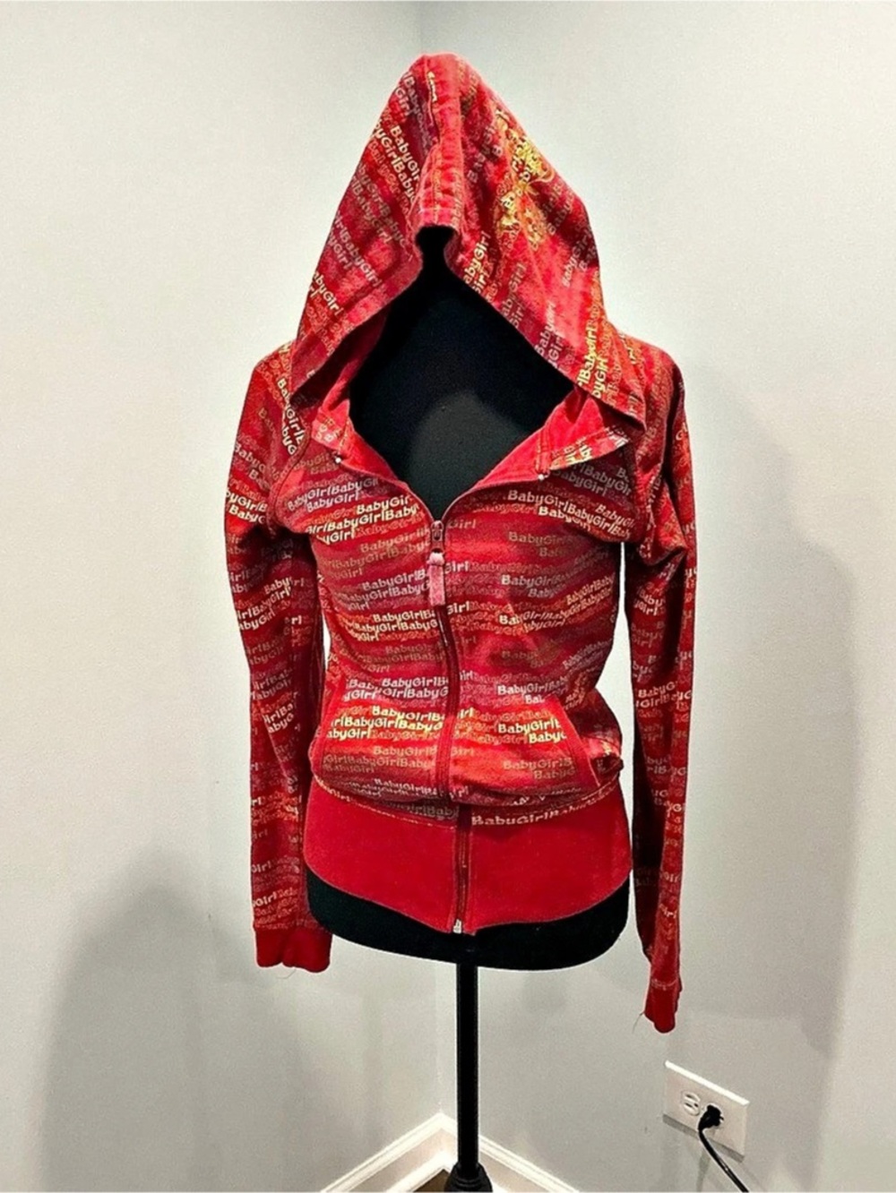 Misstakes Y2K Red Hooded Zip Jacket